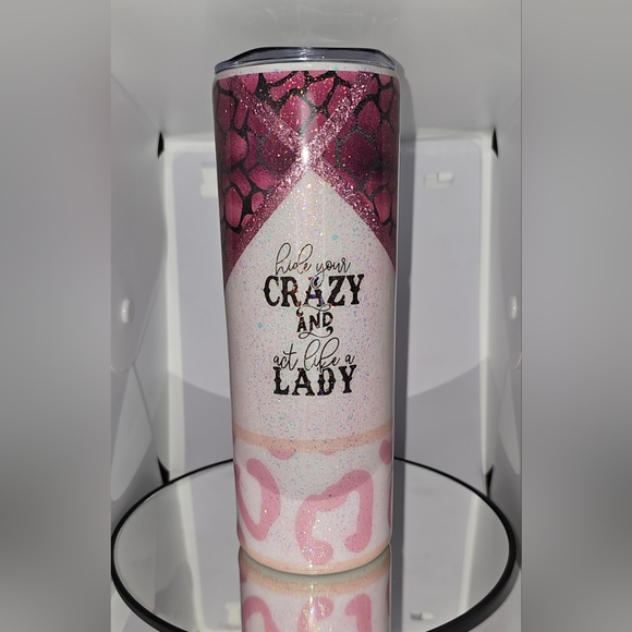 Beautiful Handmade "Hide your Crazy" Tumbler!! - Picture 1 of 6